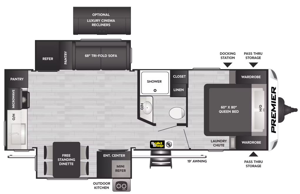 2022 KEYSTONE PREMIER 25RKPR, , floor-plans-day image number 0