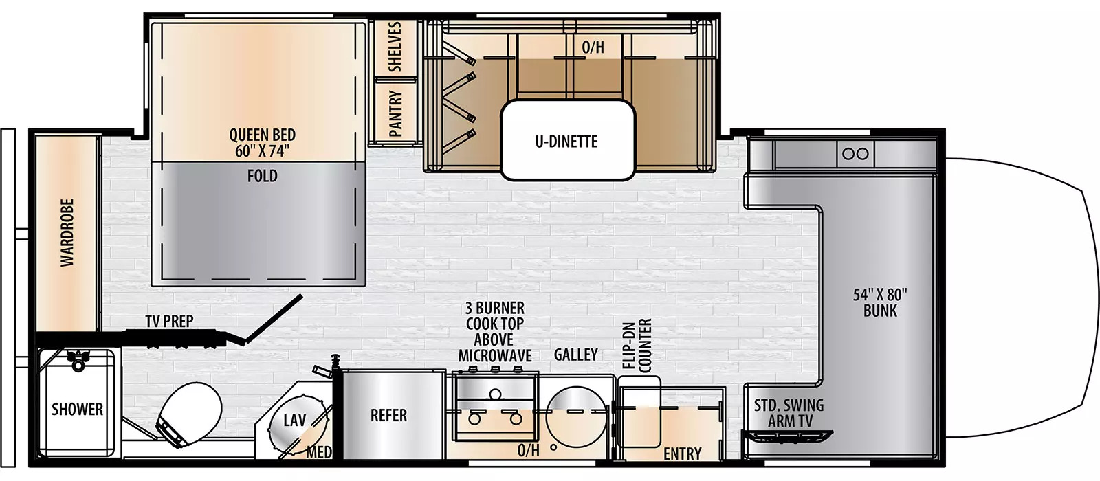 2025 EAST TO WEST RV ENTRADA 24FMCN*23, , floor-plans-day image number 0