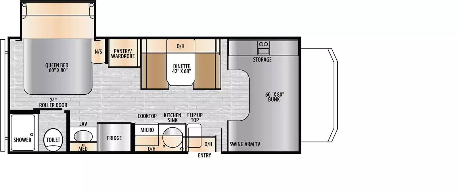 2024 EAST TO WEST RV ENTRADA 2200S-E450*23, , floor-plans-day image number 0