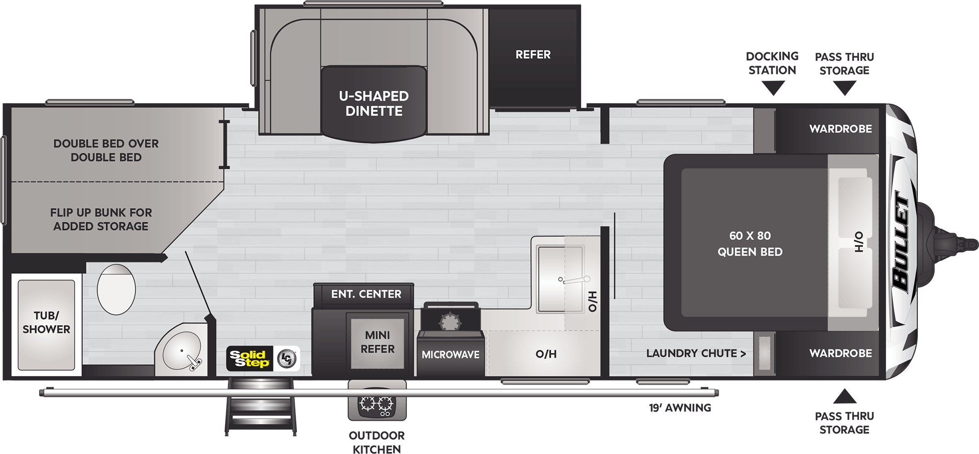 2022 KEYSTONE BULLET 250BHSWE, , floor-plans-day image number 0