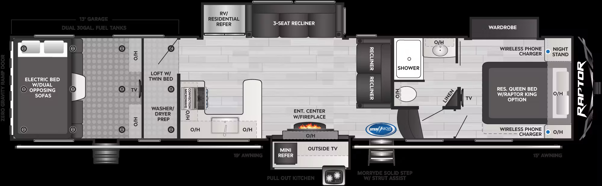 2022 KEYSTONE RAPTOR F423, , floor-plans-day image number 0