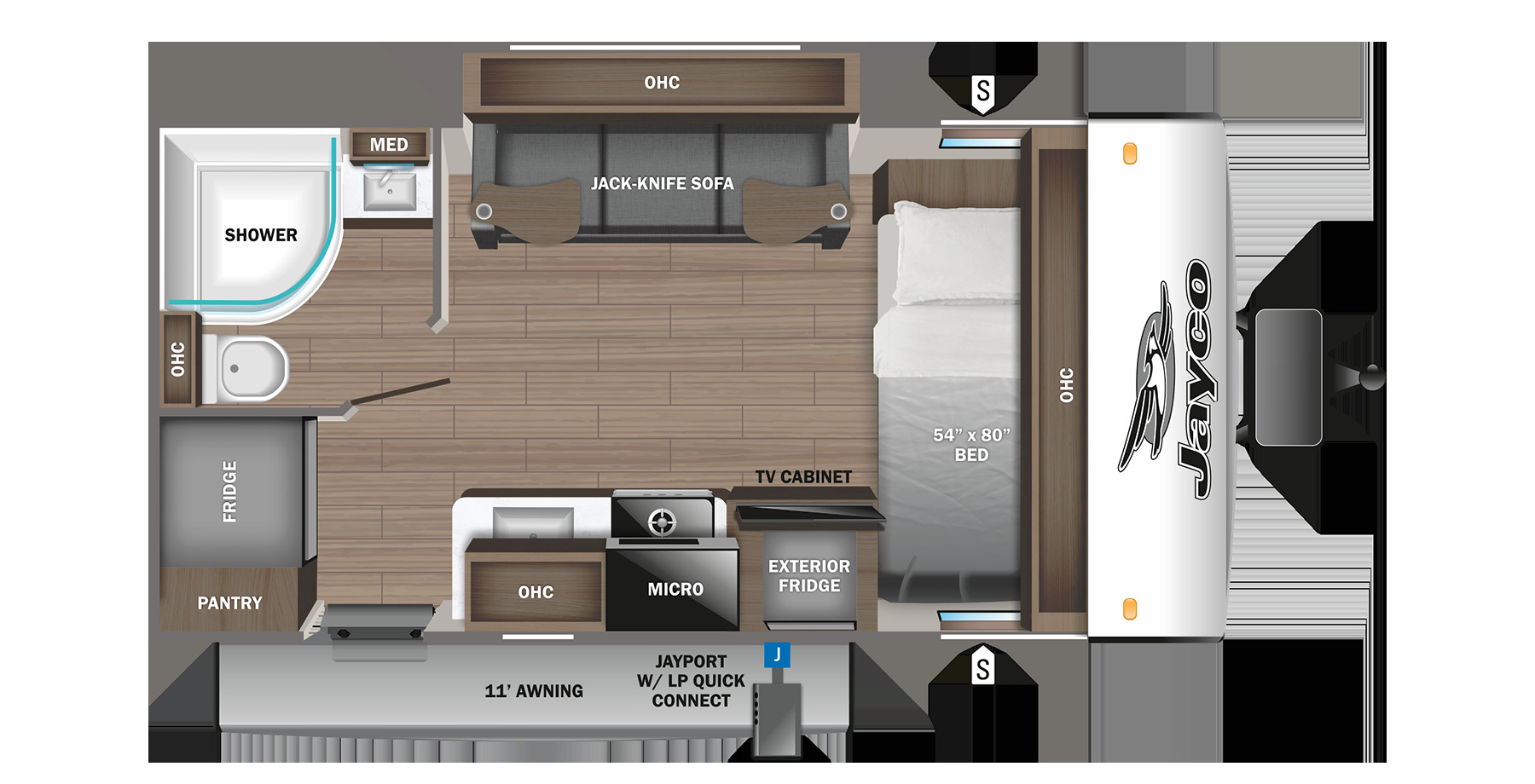 2023 JAYCO MICRO 166FBS, , floor-plans-day image number 0