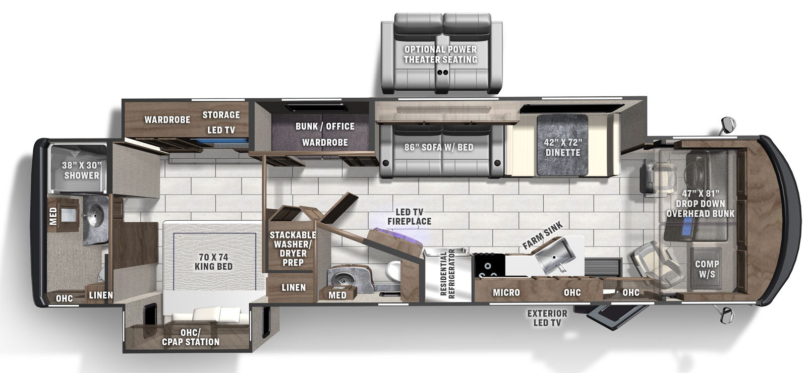 2022 COACHMEN ENCORE 375RB*21, , floor-plans-day image number 0