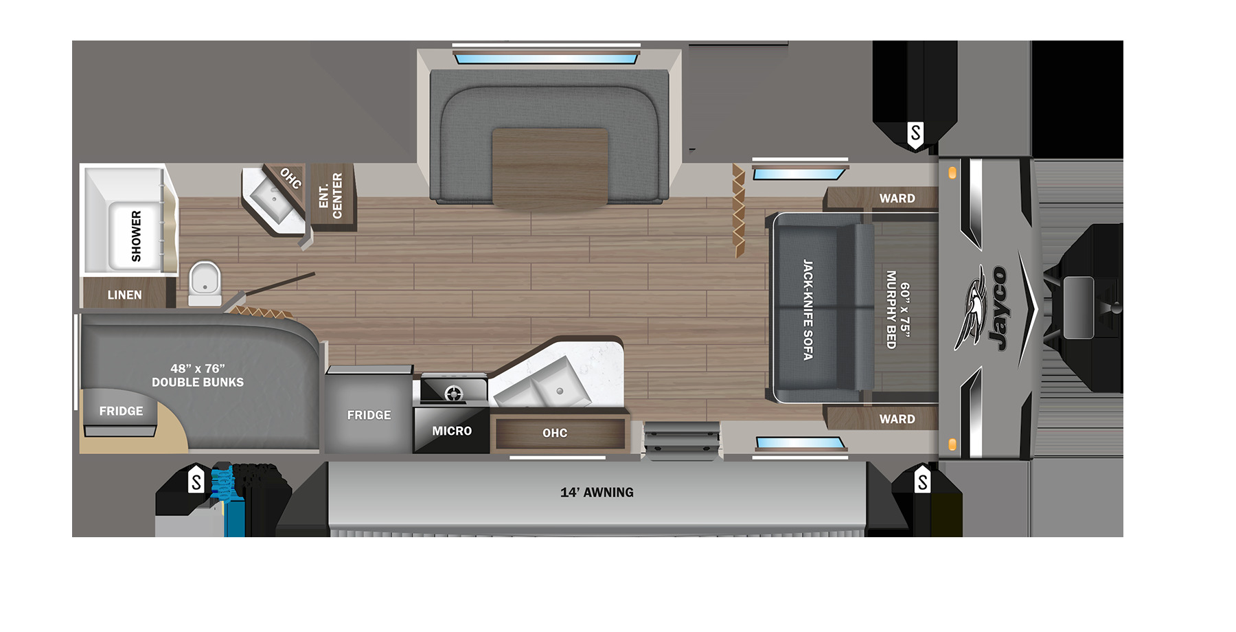 2024 JAYCO JAY FLIGHT 235MBHW, , floor-plans-day image number 0