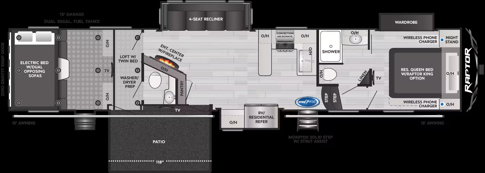 2022 KEYSTONE RAPTOR 429, , floor-plans-day image number 0