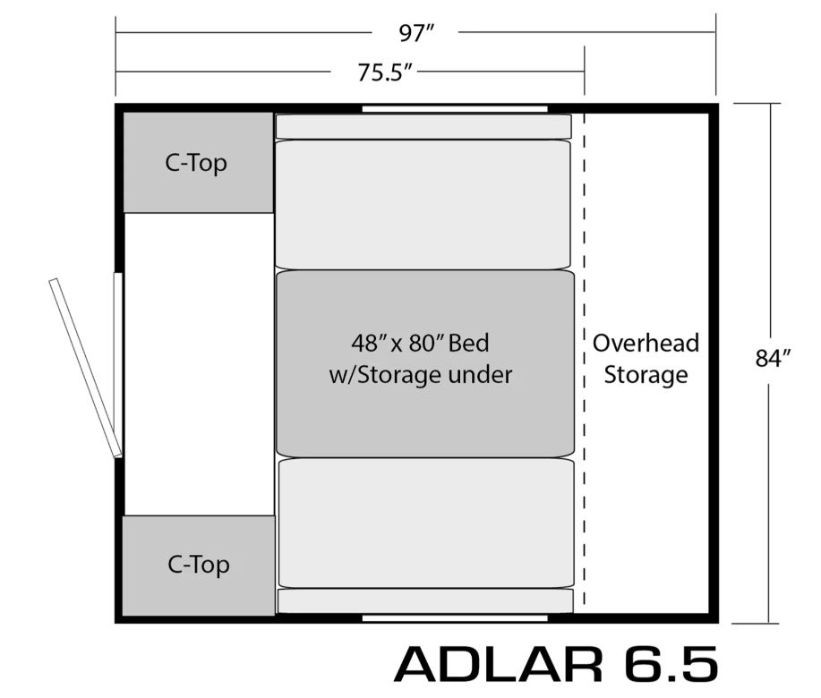 2024 SOARING EAGLE CAMPERS ADLAR 6.5, , floor-plans-day image number 0