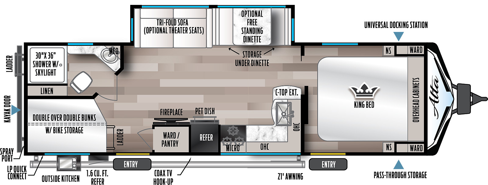 2023 EAST TO WEST RV ALTA 2800KBH, , floor-plans-day image number 0